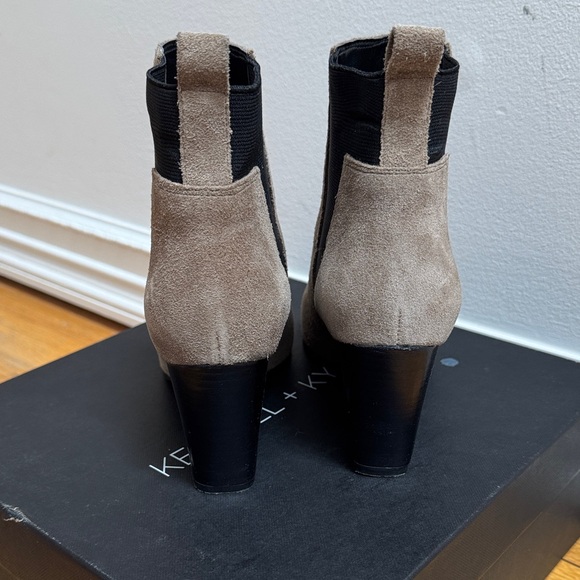 Kendall + Kylie Women's Taupe Suede Ankle Booties - Picture 4 of 7